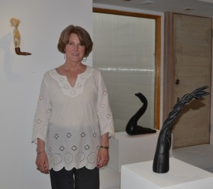 Claire Watson among her sculptures at Art Sites.