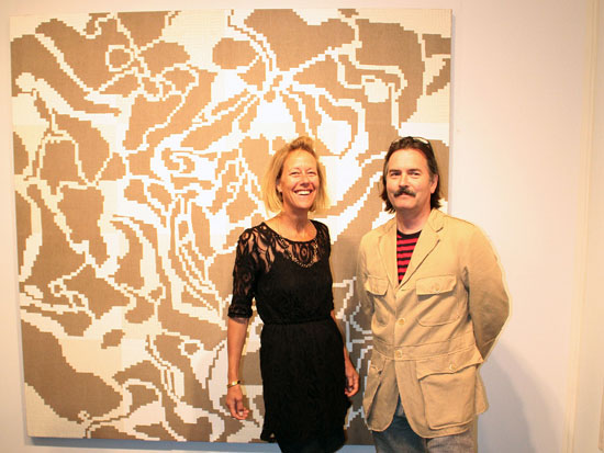 Gallerist Sara Nightingale with artist Eric Dever.