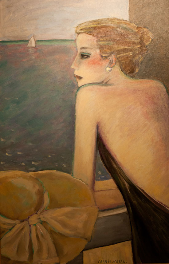 "La Capeline Verte" by Jean-Pierre Cassigneul, 2008. Oil on canvas, 36.2 x 23.6 inches. Exhibited Leslie Smith Gallery (Amsterdam).