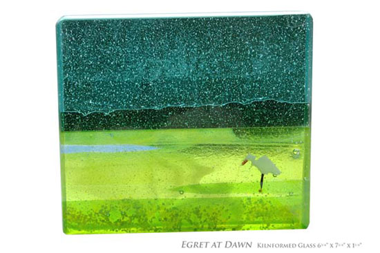 "Egret at Dawn" by Mary Milne. 