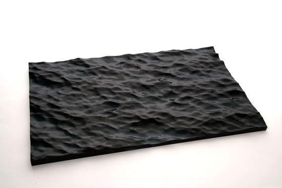 "Dark Water" by Sophia Collier, 2012. Carved acrylic, 24 x 16 x 2 inches. Edition of 7. 