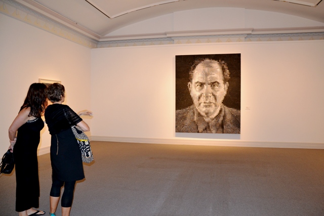 A quiet moment at the end of  the VIP preview of "Chuck Close: Recent Works" at Guild Hall.