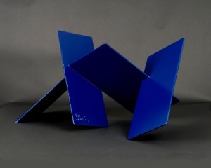 "Blue" by Dennis Leri, 2013. Painted welded steel, 16 x 35 x 15 inches. Courtesy of the artist. 