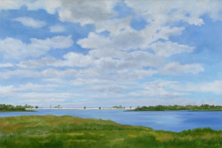 "On the Line  Dam Pond" by Casey Chalem Anderson. Oil on canvas, 6 x 4 feet. 