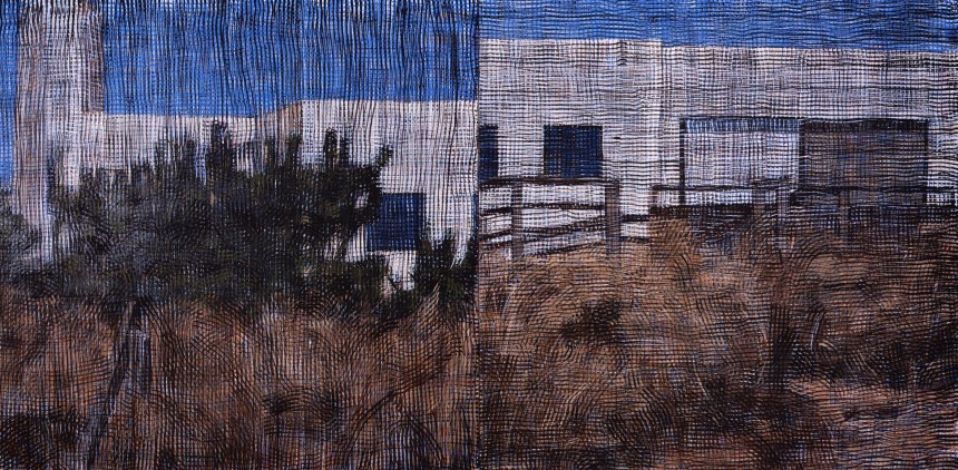 "Amagansett Diptych #7" by Jennifer Bartlett, 2007. Oil on canvas, 48 x 96 inches. Courtesy of Richard Gray Gallery and Imago Gallery. 