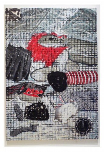 "24 Hours: Elegy, 2 A.M., Small Raggedy Ann" by Jennifer Bartlett, 1992-93. Oil and silkscreen on canvas, 60 x 42 inches. Courtesy Imago Gallery. 