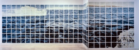 "Atlantic Ocean" by Jennifer Bartlett, 1984.  Enamel over silkscreen grid on baked enamel steel plates, 103 x 363.  Courtesy Locks Gallery. Image courtesy Parrish Art Museum.  