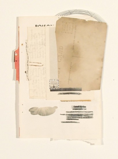 "#32 (FIRST AID)" by Elise P. Church, 2011. Found paper and pencil, 9 x 5.50 inches. Exhibited Gallery Molly Krom. Courtesy cutlog NY 2014. Photo: © Yana Bannikova