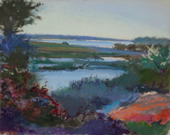 “Marshes” by Don Resnick, 1983. Oil on linen, 40 x 50 inches. Hofstra University Museum Collections, Gift of David Resnick and Iwonka Piotrowska, HU2009.9.