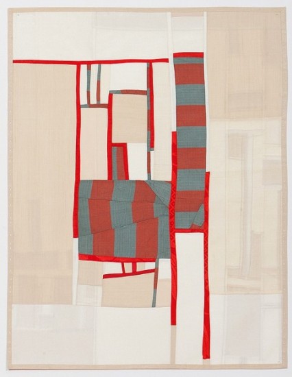 "Making Visible #4" by Debra Smith, 2012. Pieced vintage silk, 25 x 19 inches. Courtesy Kathryn Markel Fine Arts. 