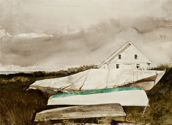 "Sail Loft" by Andrew Wyeth, 1983. Watercolor on paper, 22 x 29 ½ inches. 