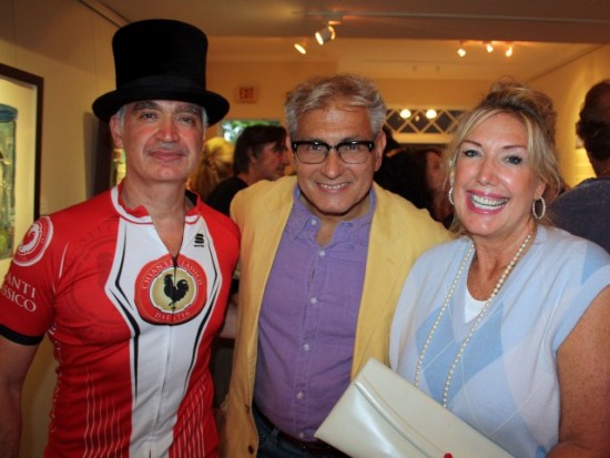 Artist Kevin Berlin with Art Hamptons director Rick Friedman and Cindy Lou Wakefield. Photo by Tom Kochie.
