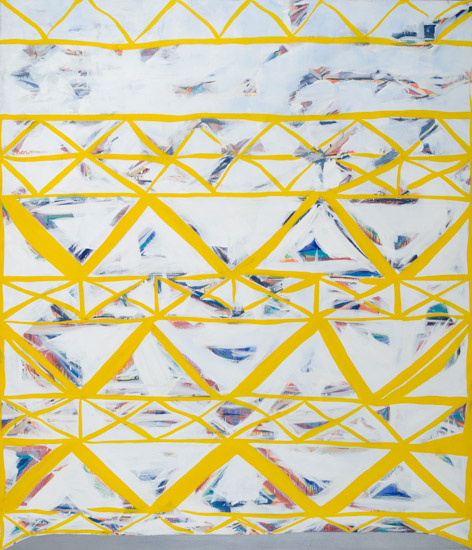 "Architecture Yellow" by Richmond Burton, 2010. Oil on canvas, 84 x 72 inches. 
