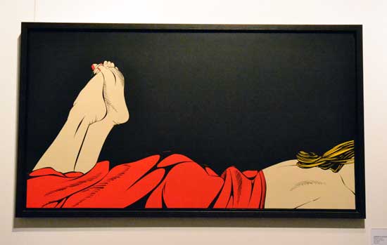 "Relaxing" by Deborah Azzopardi, 2007. Acrylic on board, 26 x 48 inches. Exhibiting with the Cynthia Corbett Gallery. 