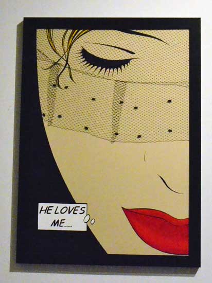 "He Loves Me" by Deborah Azzopardi, 2010. Acrylic on board, 33.1 x 23.6 inches. Exhibiting with the Cynthia Corbett Gallery.