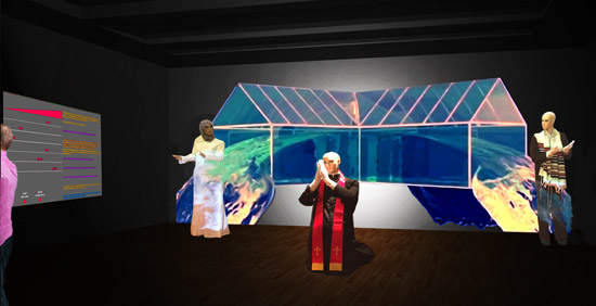 "CRISS~CROSSING THE DIVINE" Installation by Nina Yankowitz. 