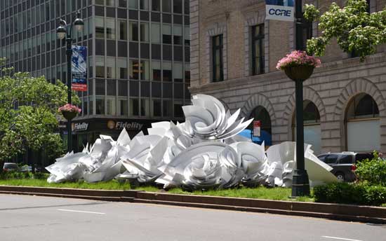 "Maelstrom" by Alice Aycock, 2014.  Painted aluminum, 12 x 16 x 67 feet. 