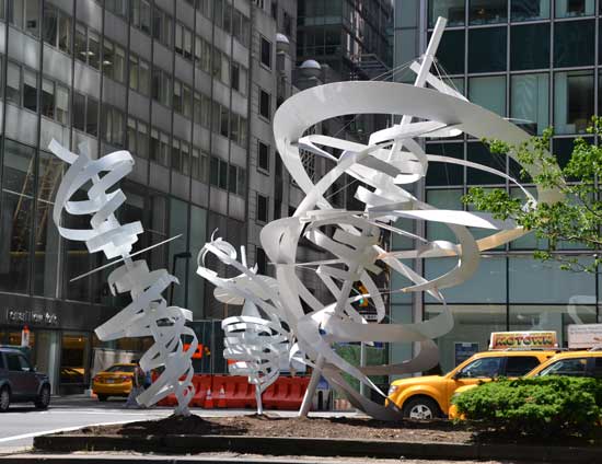 "Spin-the-Spin" by Alice Aycock, 2014.  Painted aluminum, 18 x 15 x 20 feet. 