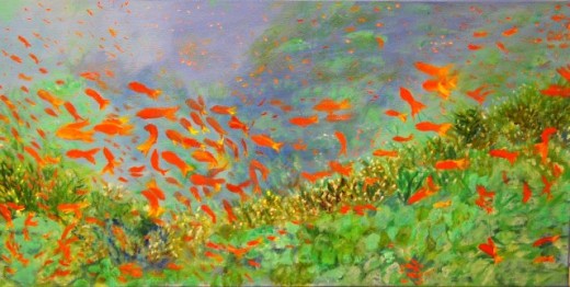 "Coral Reef 2" by Anna Franklin. Acrylic on canvas.