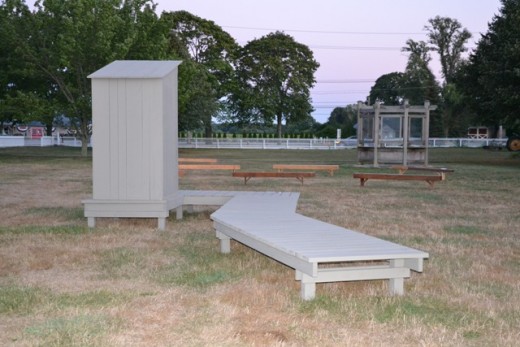 "Outhouse" by Michael Combs, 2014. Installed at Hallockville Museum Farm. Photo by Pat Rogers.