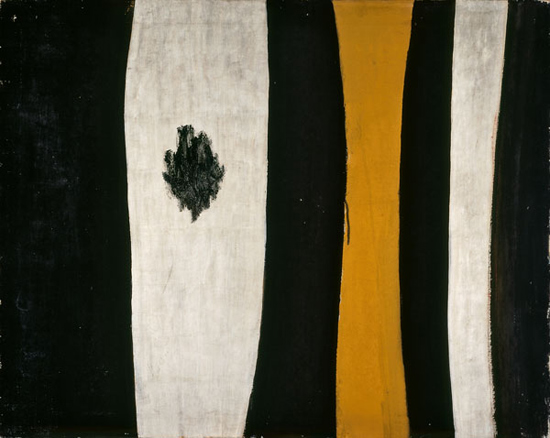 "Barcelona" by Robert Motherwell, 1950. Mixed Media, 30 x 38 inches. High Museum of Art, Atlanta: Purchase with funds from Alfred Austell Thornton in memory of Leila Austell Thornton and Albert Edward Thornton, Sr., and Sara Miller Hoyt Venable and William Hoyt Venable and Gift of the Dedalus Foundation. ©VAGA, NY. 