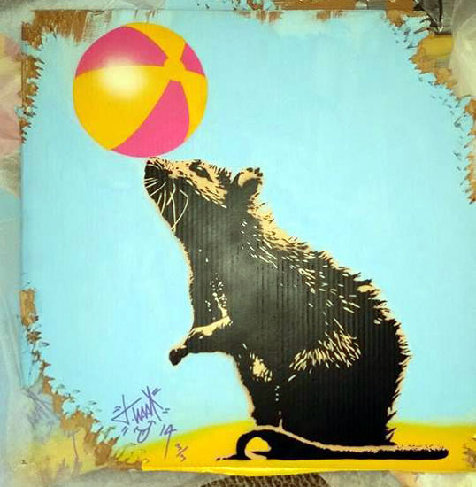 "Beach Rat" by T. Wat. 30 x 25 inches, Edition of 4. 