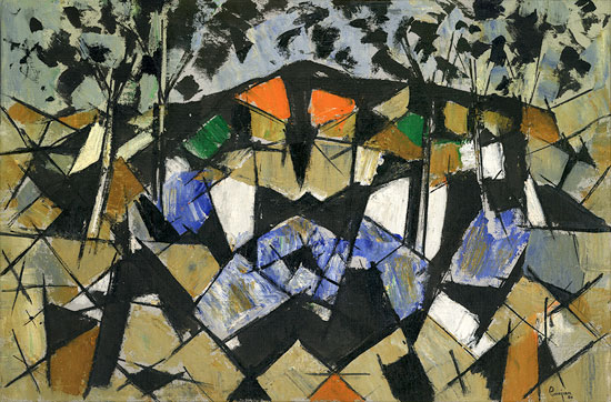 "No.317" by Arthur Pinajian, 1960. Oil on canvas, 16 x 22 inches. 
