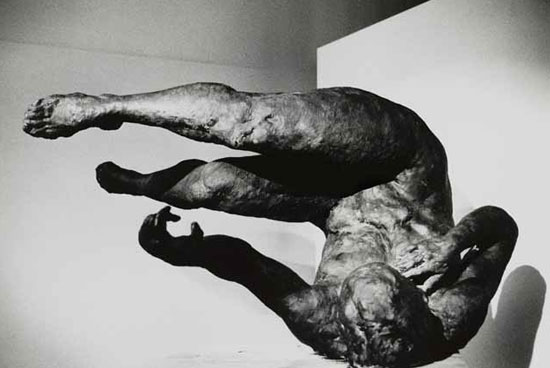 "Tumbling Woman" by Eric Fischl, 2002. Bronze, 37 x 74 x 50 inches. 