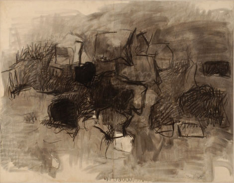 "Untitled #18" by Esteban Vicente, 1958. Charcoal on paper, 39 3/8 x 50 1/4 inches. Parrish Art Museum, Museum purchase with funds provided by Paul F. Walter, 1989.1 