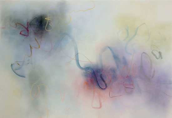 "Inishoirr" by Roisin Bateman. Pastel on paper, 40 x 64 inches. 