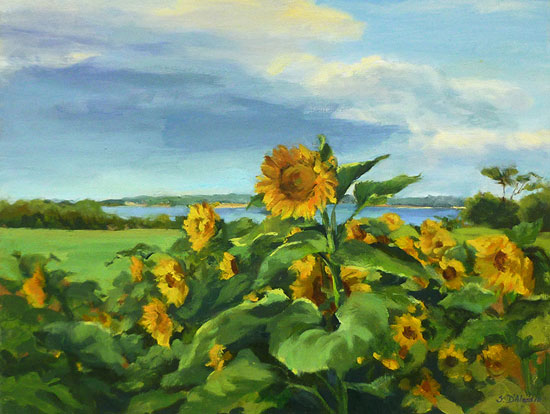 "Sunflowers" by Susan Dalessio. 16 x 20 inches. 