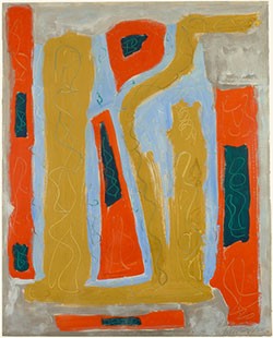 Betty Parsons, Untitled, 1950. Gouache on paper, 20 x 16 inches. Lent by Spanierman Gallery, New York.