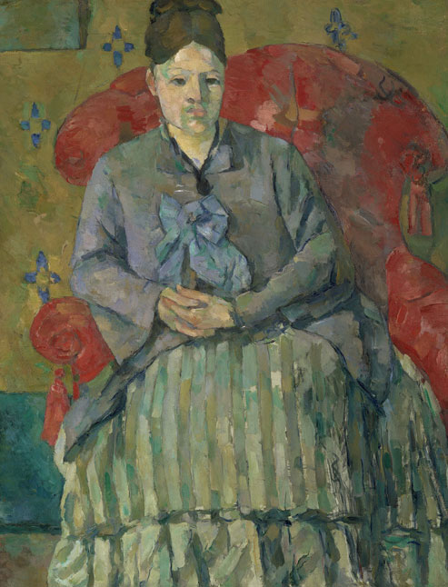 "Madame Cézanne in a Red Armchair" by Paul Cézanne (circa 1877). Oil on canvas. Museum of Fine Arts, Boston. Courtesy Metropolitan Museum of Art.