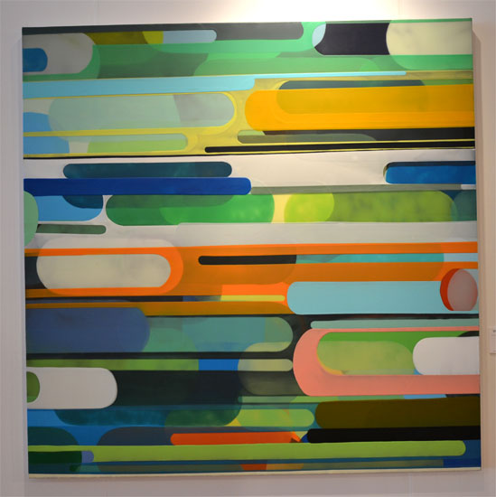 "Janus" by Susan Dory, 2014. Acrylic on canvas over panel, 70 x 70 inches. Exhibited at Winston Wachter Fine Art Inc. Photo by Pat Rogers. 