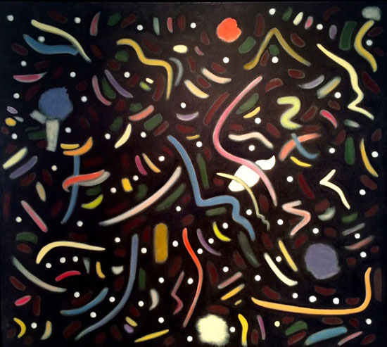 "Lines in Dark Space II" by Dennis Lawrence, 2014. 