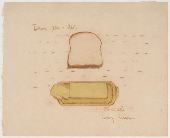"Bread and Butter" by Larry Rivers, 1974. Print, 22 x 25 1/4 inches. Offered by Mr. and Mrs. Pine. Photo by Gary Mamay. 