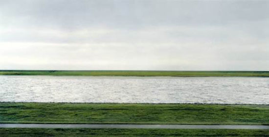 "Rhine II" by Andreas Gursky, 1999.