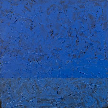 "Azure Nocturne" by Frank Wimberley, 2012. Acrylic on canvas, 60 x 60  inches. Exhibited by Gerald Peters Gallery (New York, Santa Fe)