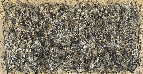"One: Number 31, 1950" by Jackson Pollock, 1950. Oil and enamel paint on canvas, 8' 10" x 17' 5/8." Museum of Modern Art. Sidney and Harriet Janis Collection Fund (by exchange). © 2015 Pollock-Krasner Foundation / Artists Rights Society (ARS), New York.