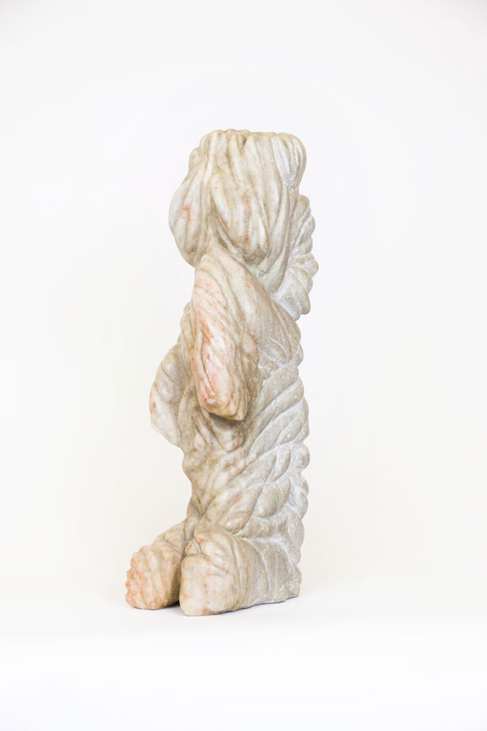 "Howler" by Jerry the Marble Faun, 2007. Cranberry Alabaster, 20 x 5 x 6 inches. 
