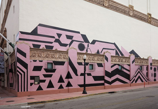 Michelle Weinberg's mural at the Wolsonian in Miami Beach. Photo courtesy of the artist. 