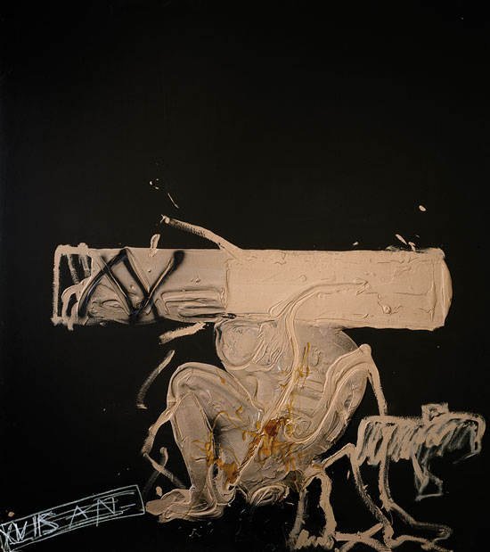 "Matèria rosada (Pink Material)' by Antoni Tàpies, 1991. Mixed media on canvas, 88 x 86 inches. Fundació Antoni Tàpies, © Fundació Antoni Tàpies/VEGAP, 2013. 
