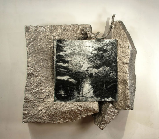 "Woodbury Quarry" by Robert Lobe and Kathleen Gilje, 2011. Hammered aluminum, 98 x96 x24.5 inches, Courtesy of the Artists.
