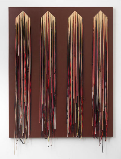 "Cord Painting 15" by Regina Bogat. 60 x 72 inches. Shown By Zürcher, New York | Paris at Frieze New York 2015. 
