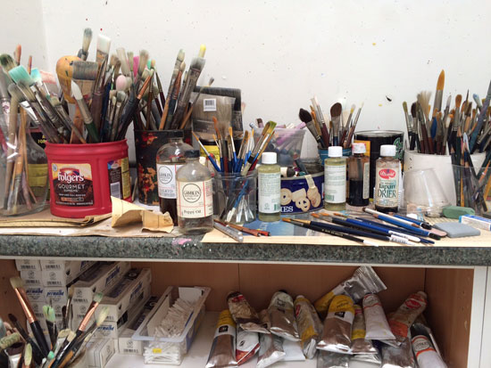 Supplies in Athos Zacharias' Studio. Photo by AB photo. 