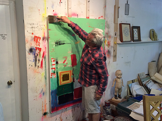Dan Rizzie working in his studio. Photo by AB photo. 