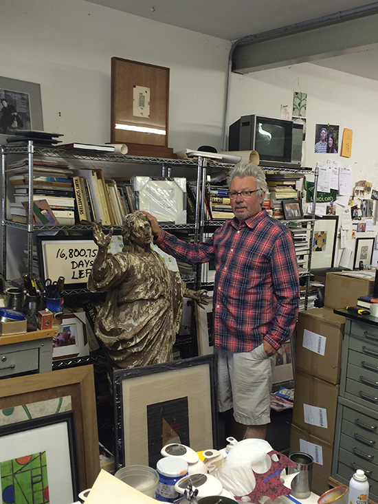 Every object, book, artwork and musical instrument in Dan Rizzie's studio has a story. Photo by AB photo. 