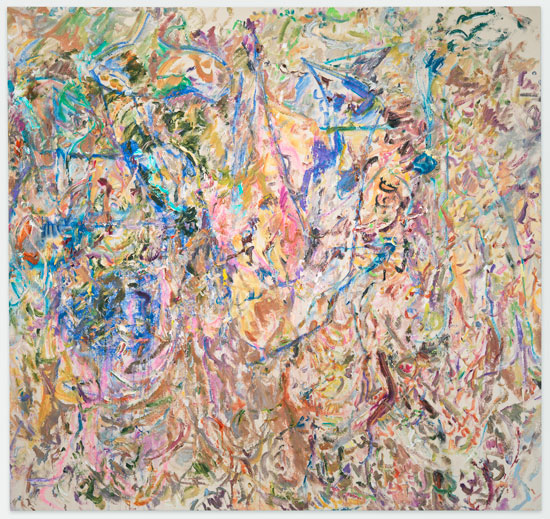 "Oh Charlie" by Larry Poons, 2014. Acrylic on canvas, 66 x 69 3/4 inches. 