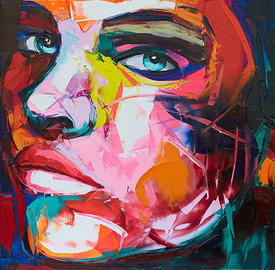 "No 898" by Françoise Nielly. Oil on canvas, 31.5 x 31.5 inches.