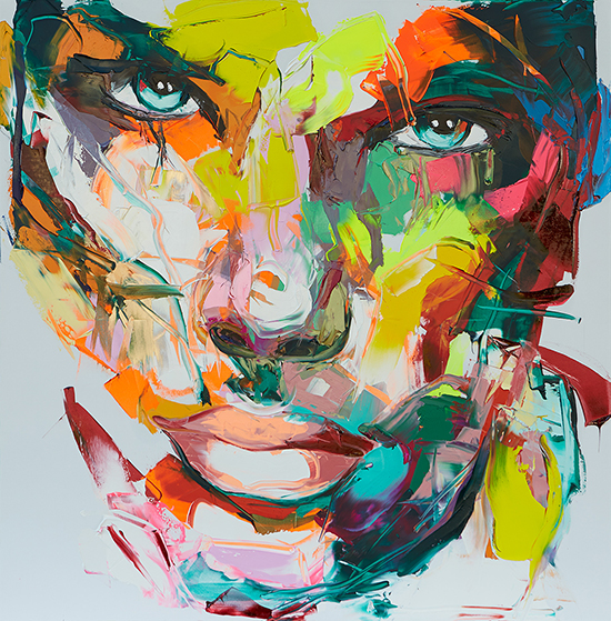 "No 906" by Françoise Nielly. Oil on canvas, 47.24 x 47.24 inches.
